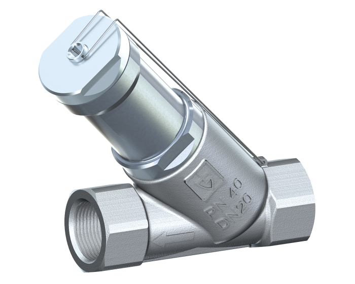 Stainless steel straight overflow valve 417 YP PTFE seat